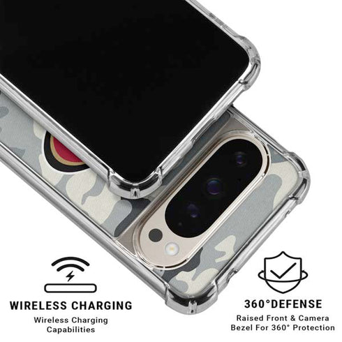 NFL San Francisco 49ers Camo Pixel 9/9 Pro Clear Case